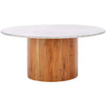 Augsburg Marble Coffee Table - COF2900A-2BX - Off White/Walnut - Safavieh