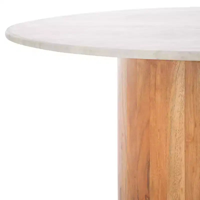 Augsburg Marble Coffee Table - COF2900A-2BX - Off White/Walnut