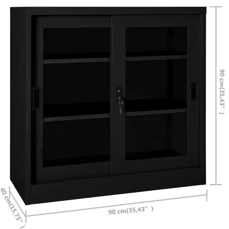Sliding Door Cabinet White Steel Medium Locks