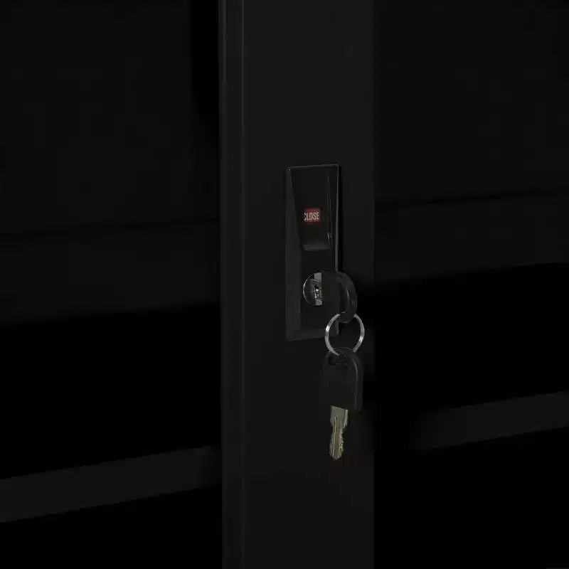 Sliding Door Cabinet White Steel Medium Locks