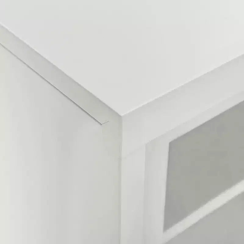 Sliding Door Cabinet White Steel Medium Locks