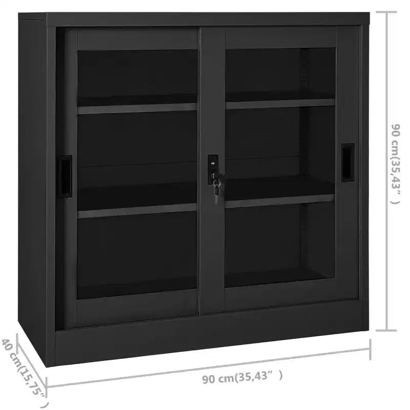 Sliding Door Cabinet White Steel Medium Locks