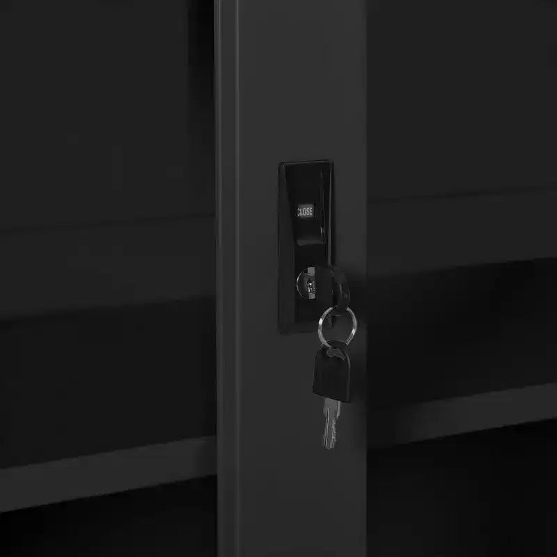 Sliding Door Cabinet White Steel Medium Locks