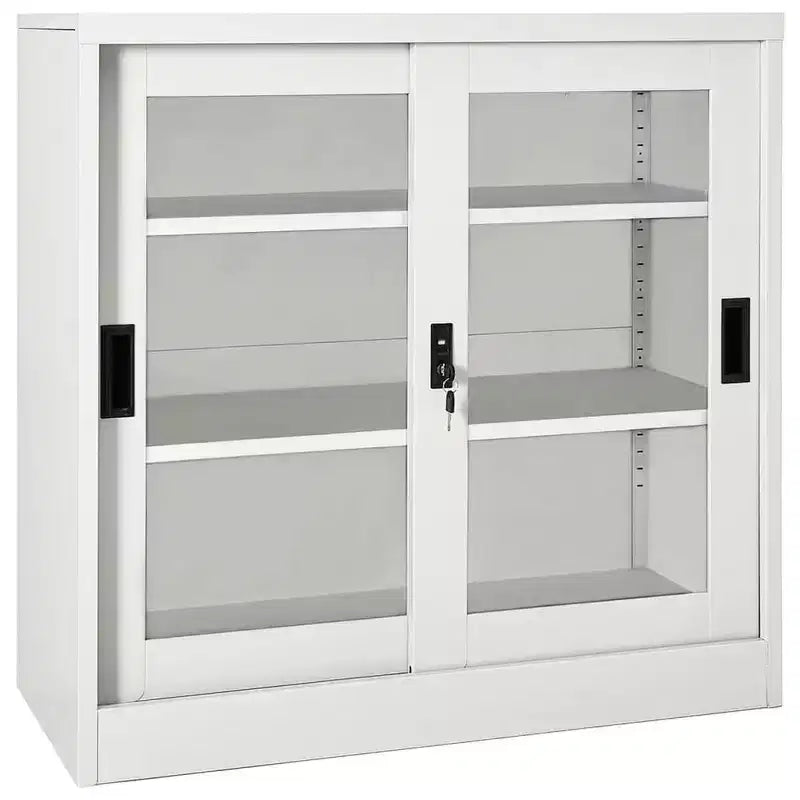 Armoire à portes coulissantes acier blanc Verrous moyens