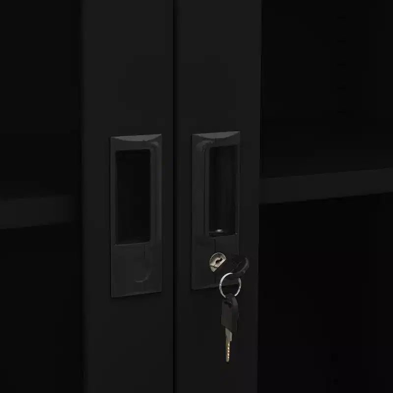 Filing Cabinet Storage Cabinet for Office Steel and Tempered Glass