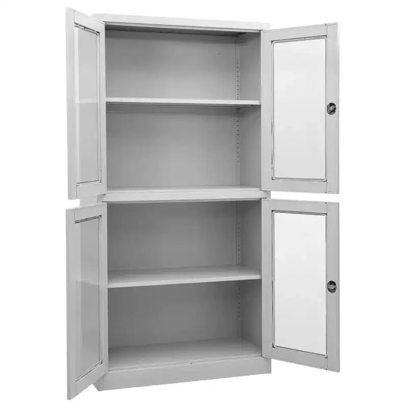Filing Cabinet Storage Cabinet for Office Steel and Tempered Glass