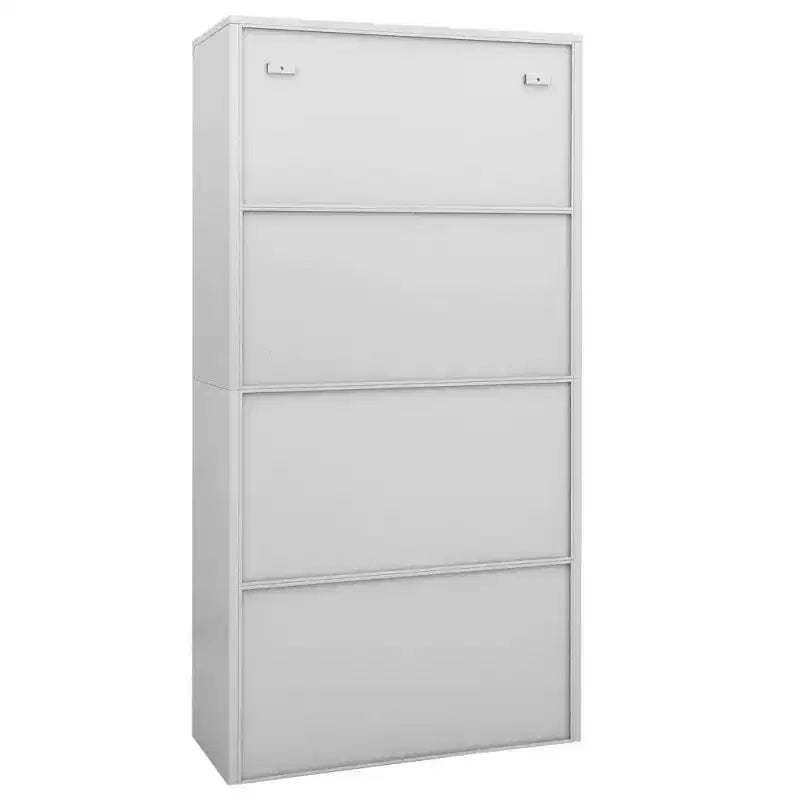 Filing Cabinet Storage Cabinet for Office Steel and Tempered Glass