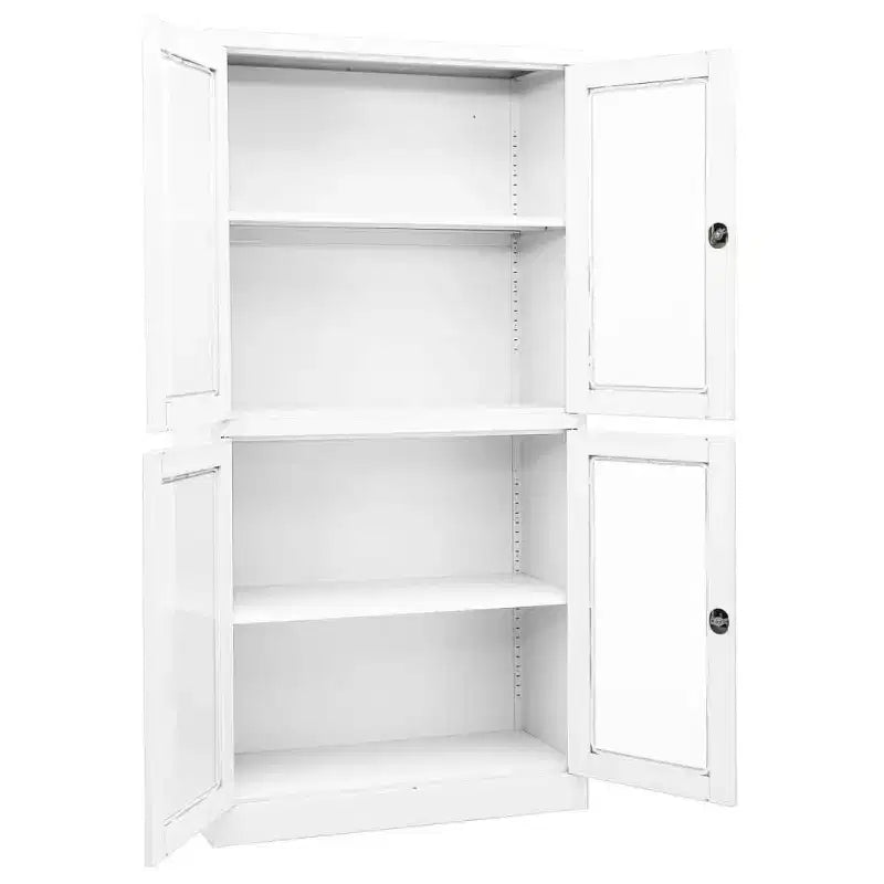 Filing Cabinet Storage Cabinet for Office Steel and Tempered Glass