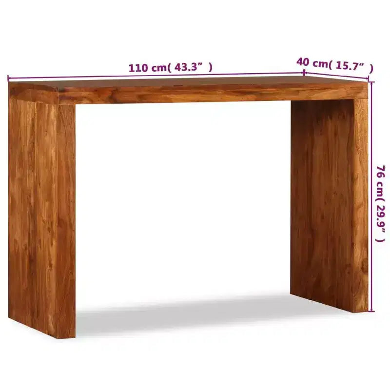Console Table Solid Wood with Honey Finish 43.3x15.7x29.9