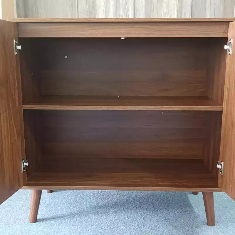Mid-Century Modern Accent Storage Cabinet with Doors and Shelves, Small Sideboard Kitchen or Living Room Cabinet Organizer