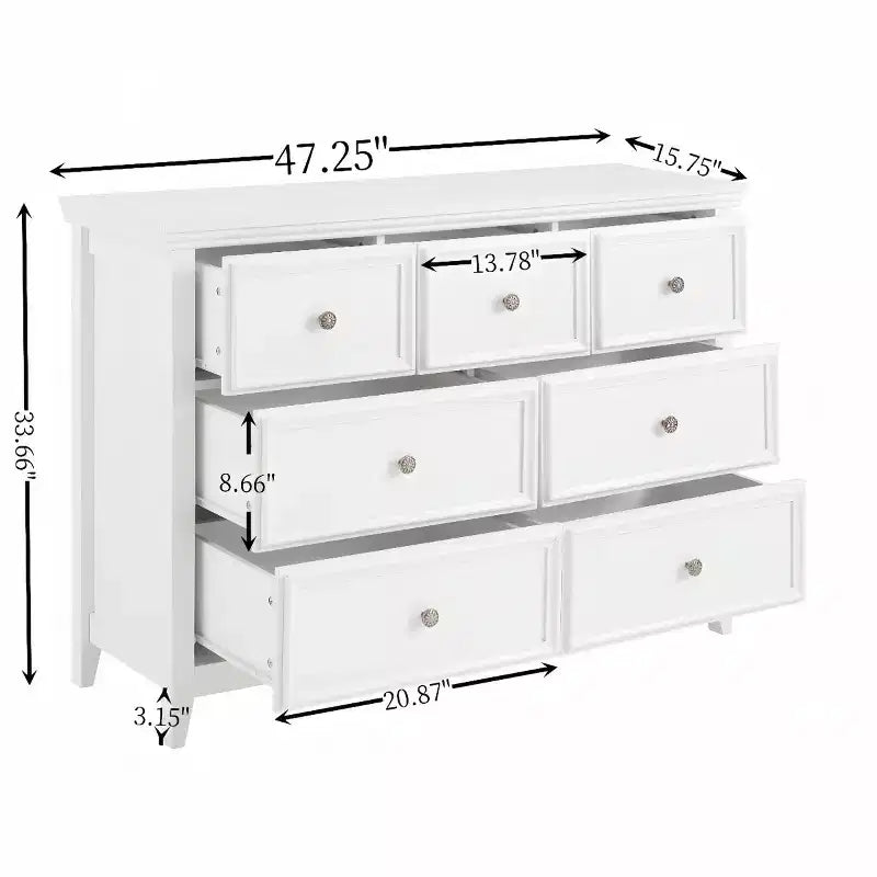 Commode de chambre à 7 tiroirs, Organisateur de placard pour chambre, salon ou entrée