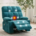 Ultra-Comfort Oversized Massage Recliner Chair with Heat, Manual Swivel Rocker,Includes Lumbar Support,Side Pockets&Dual Cup Holders for Big and Tall