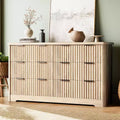 luted 6 Drawer Dresser Modern Storage Cabinet with Wide Top for Bedroom Living Room Sturdy Wooden Chest of Drawers TV Stand Organizer