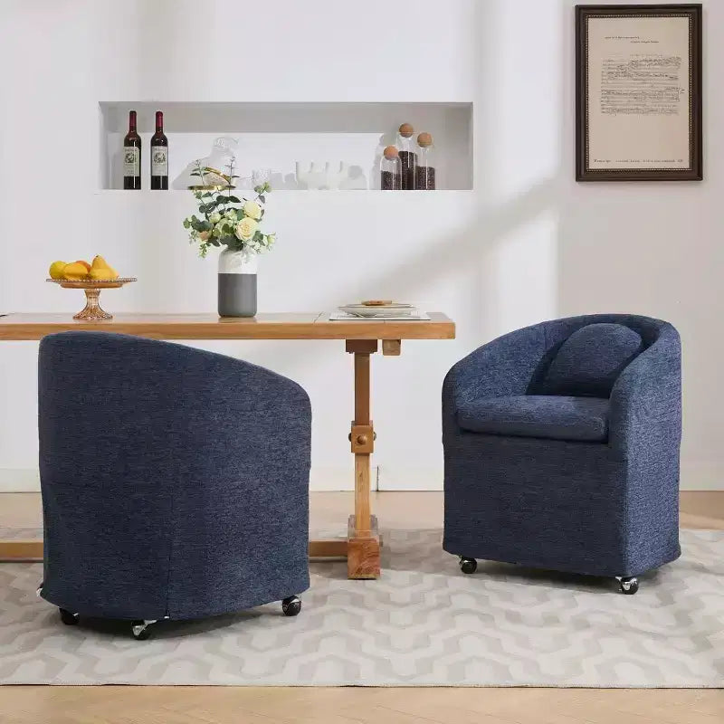 Swivel Accent Chair, 360 Round Barrel Armchair, Upholstered Chenille Arm Chairs with Pillow, Comfy Swivel Chair for Living Room, Bedroom