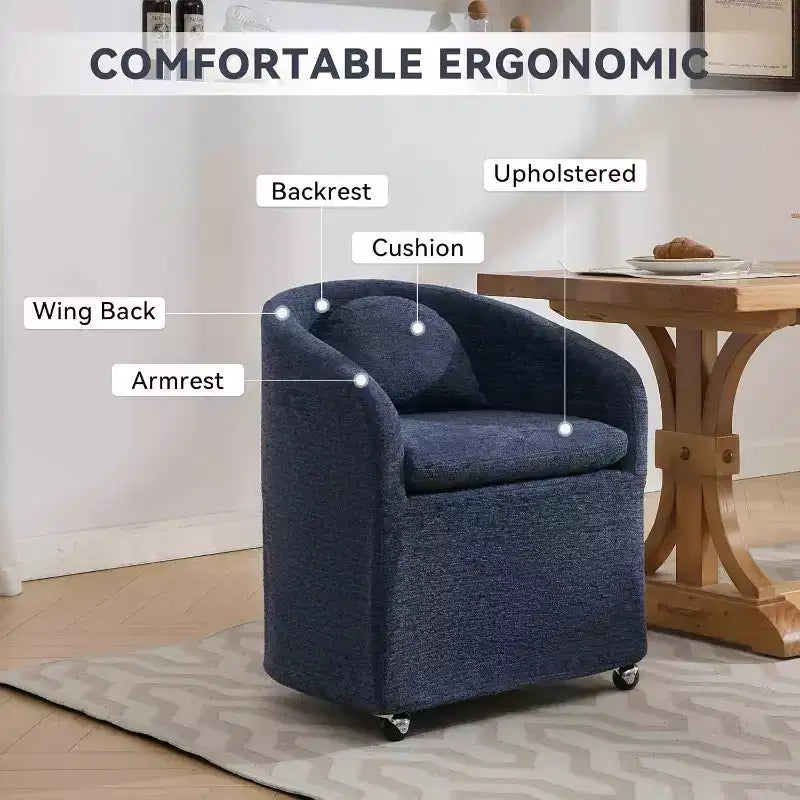Swivel Accent Chair, 360 Round Barrel Armchair, Upholstered Chenille Arm Chairs with Pillow, Comfy Swivel Chair for Living Room, Bedroom