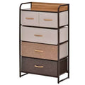 5-Drawer Fabric Dresser Tower, 4-Tier Storage Organizer with Steel Frame for Hallway, Bedroom, and Closet