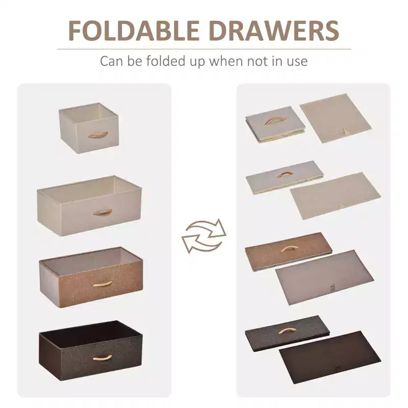5-Drawer Fabric Dresser Tower, 4-Tier Storage Organizer with Steel Frame for Hallway, Bedroom, and Closet