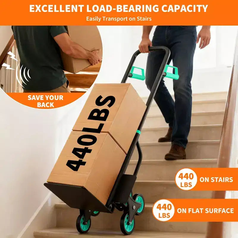 Dolly Cart, 440LB Heavy-Duty Stair Climbing Dolly Versatile Hand Truck for Home/Office/Warehouse Furniture/Box Moving
