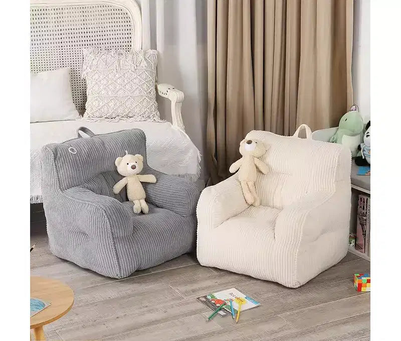 Kids Corduroy Bean Bag Chair 23x23x21 Inch 280GSM Polyester Plush Sponge Filling Floor Sofa for Boys Girls Reading Nook