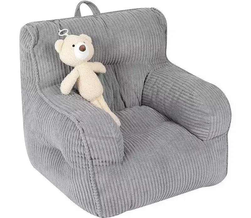 Kids Corduroy Bean Bag Chair 23x23x21 Inch 280GSM Polyester Plush Sponge Filling Floor Sofa for Boys Girls Reading Nook