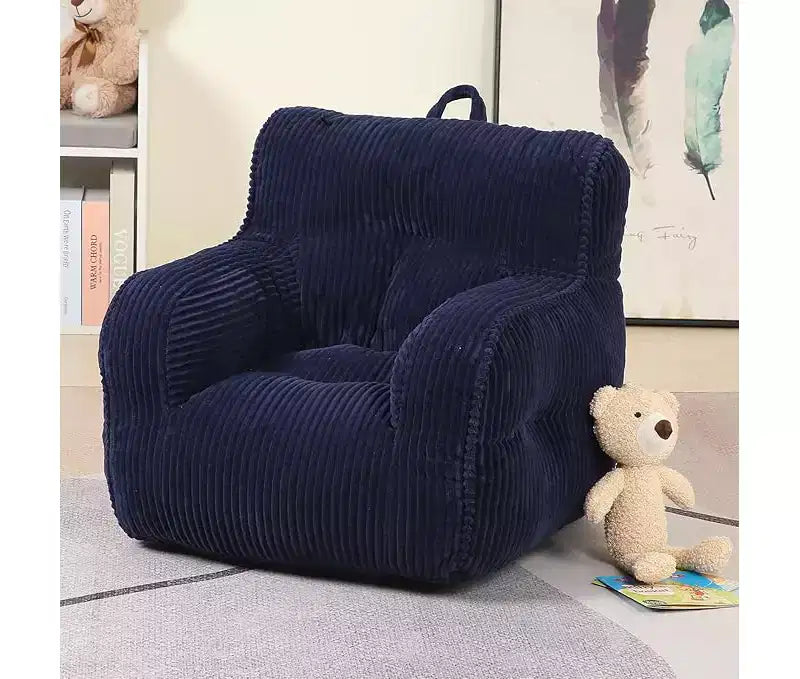 Pouf Enfant Velours Côtelé 23x23x21 Pouces Rembourrage Éponge Peluche Polyester 280GSM Canapé de Sol pour Coin Lecture Garçons Filles