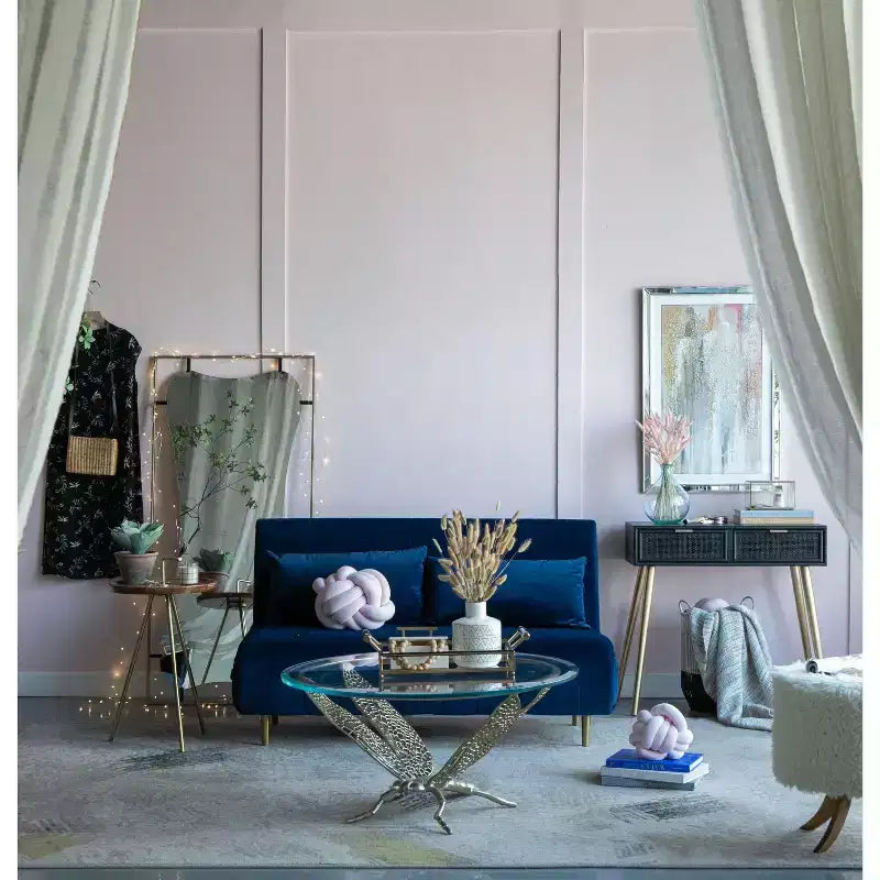 Miroir mural décoratif moderne Coquelicot avec cadre en métal doré, Miroir fantaisie pour chambre à coucher, salon
