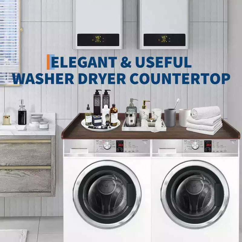 Washer Dryer Countertop, Utility Shelf w/ Edge Rails for Laundry Room Organization & Storage