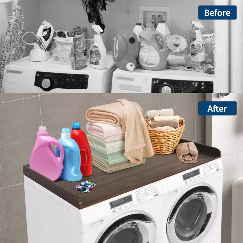 Washer Dryer Countertop, Utility Shelf w/ Edge Rails for Laundry Room Organization & Storage