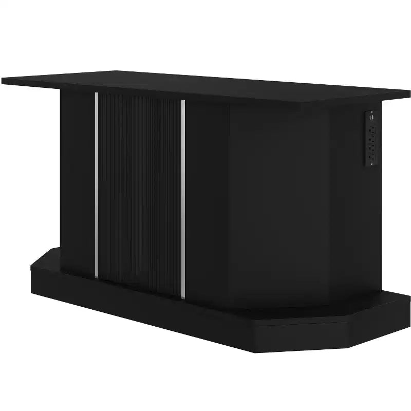 55-75 Gallon Fish Tank Stand, Heavy Duty 880LBS Capacity with 4 AC 2 USB Ports & Cabinet Storage, Black Aquarium Stand