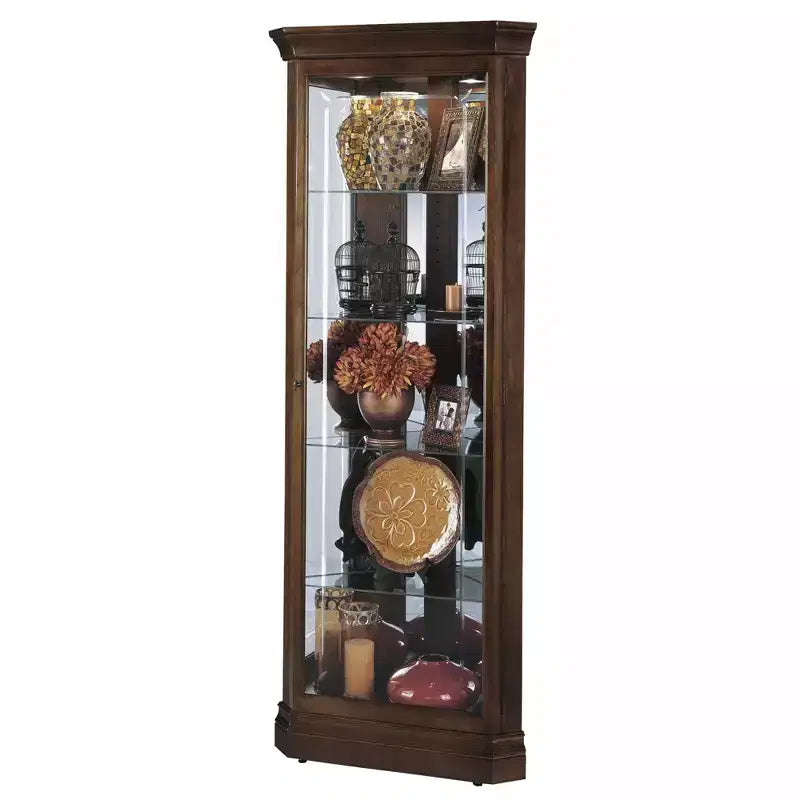 Howard Miller 680346 Jennings Curio Cabinet 680346 Cherry Bordeaux