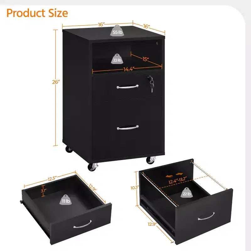 Vintage File Cabinet File Storage Organizer for Home and Office